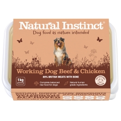 Natural Instinct Natural Working Dog Beef And Chicken 1kg Frozen